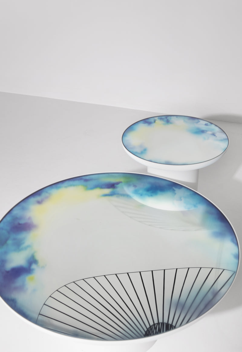 Table basse miroir Francis Extra grande — Bleu & Jaune