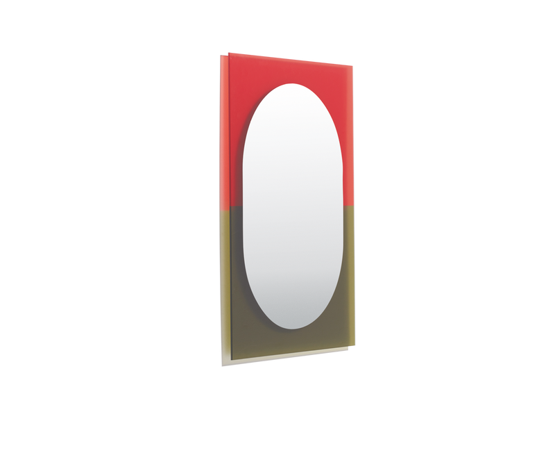 Miroir Wander Moyen — Vermillon & Kaki