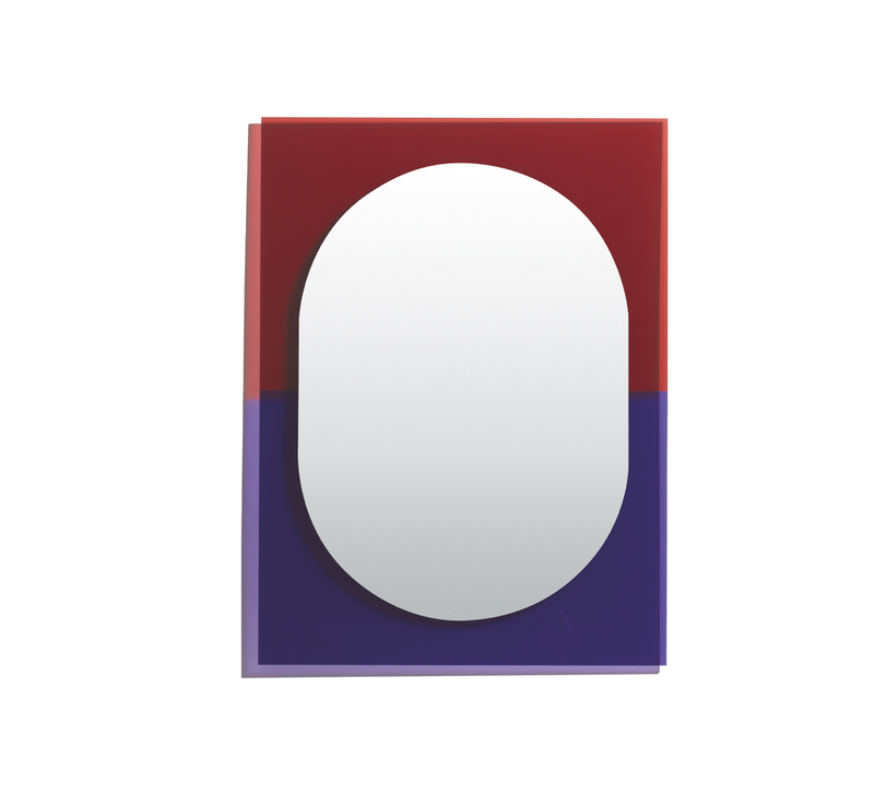 Miroir Wander Medium — Violet & Rouge-Brun