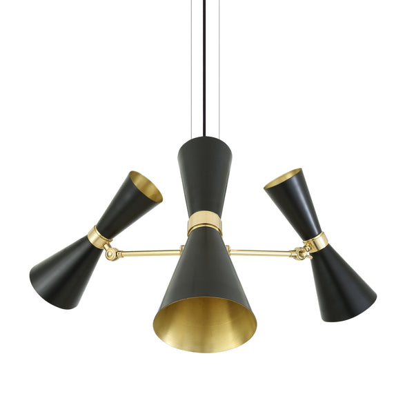 Lustre moderne Cairo 3 bras — Noir