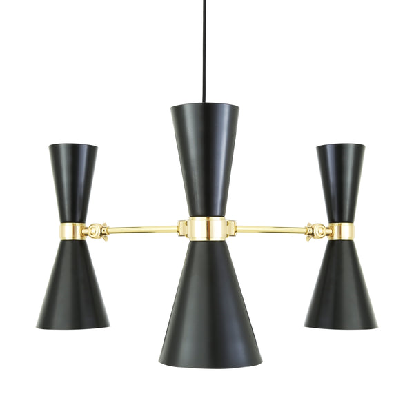 Lustre moderne Cairo 3 bras — Noir