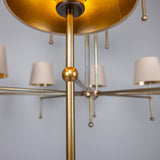 Lustre California moderne à deux niveau — Laiton 12 branches