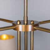 Lustre California moderne à deux niveau — Laiton 12 branches