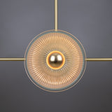 Lustre Eclipse en laiton et verre prismatique