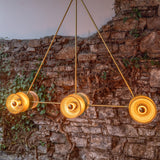 Lustre Eclipse en laiton et verre prismatique