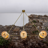 Lustre Eclipse en laiton et verre prismatique