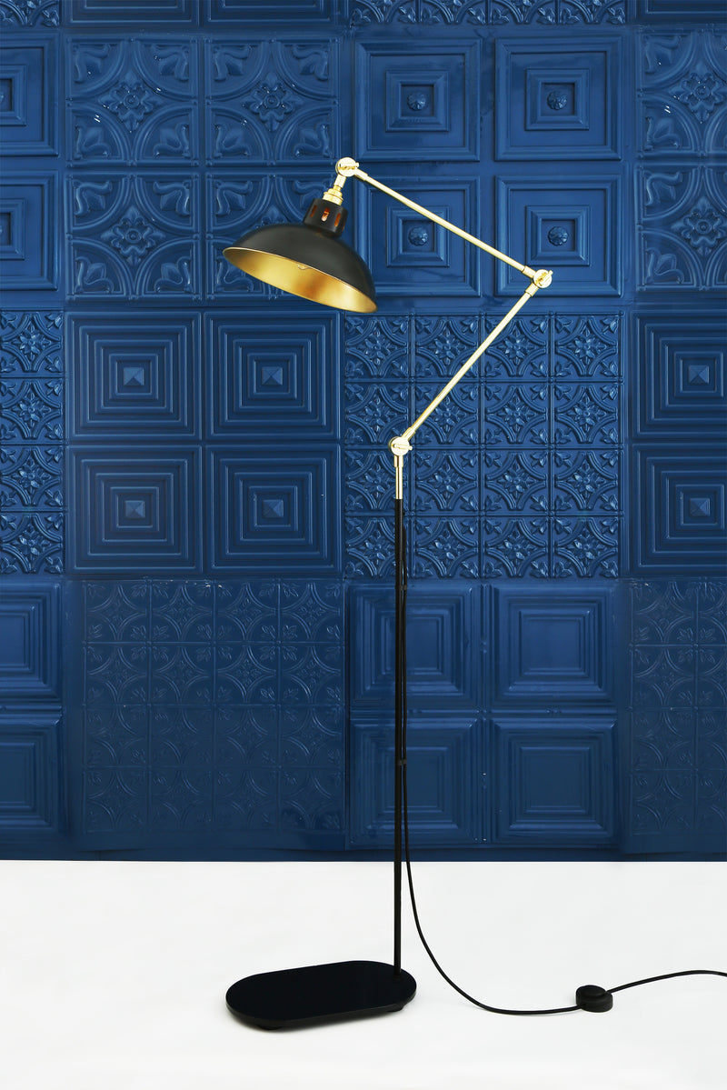 Lampadaire Senglea — Noir et doré