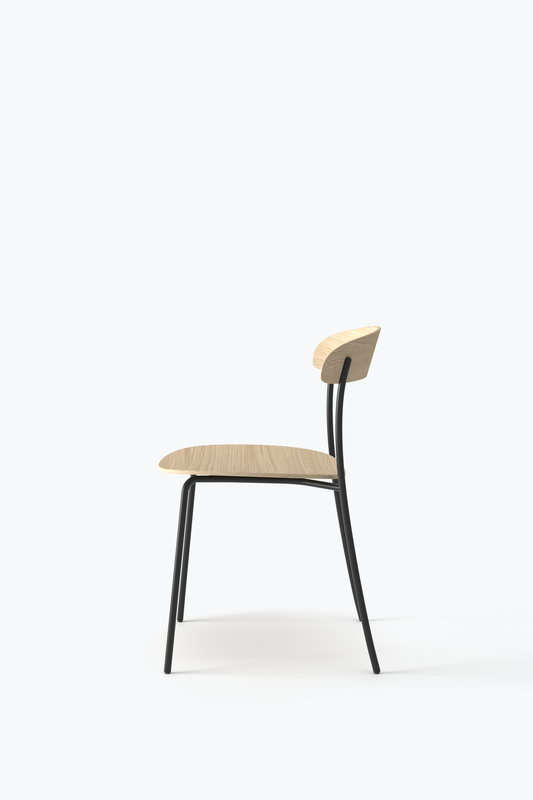 Chaise Missing — Natural Oak w. Black Frame