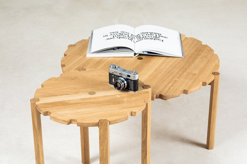 Table basse Pinion Ø 80cm — Chêne Clair