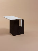 Table basse Ghan S en chêne teinté — Blanc