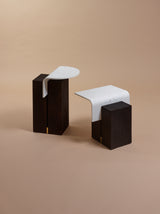 Table basse Ghan M en chêne teinté — Blanc