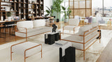Table basse Ghan S en chêne teinté — Blanc
