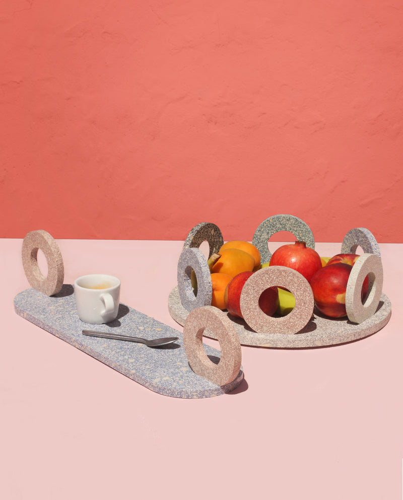 Plateau Otto en céramique recyclée — Vert/Gris