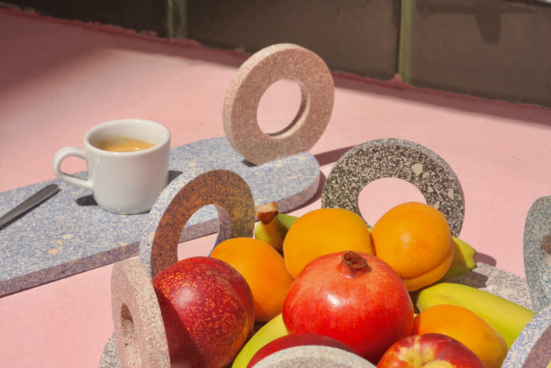 Plateau Otto en céramique recyclée — Vert/Gris