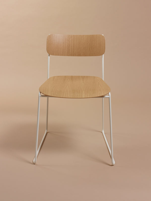 Chaise Sen en chêne — Blanc
