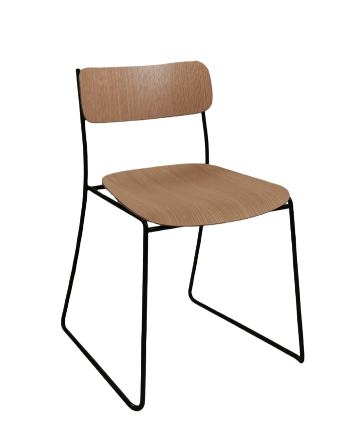 Chaise Sen en chêne — Noir