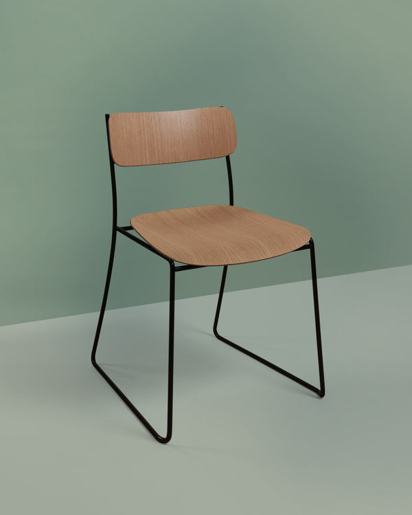 Chaise Sen en chêne — Noir