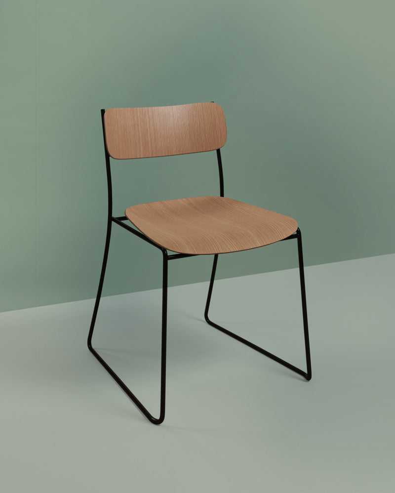 Chaise Sen en chêne — Noir