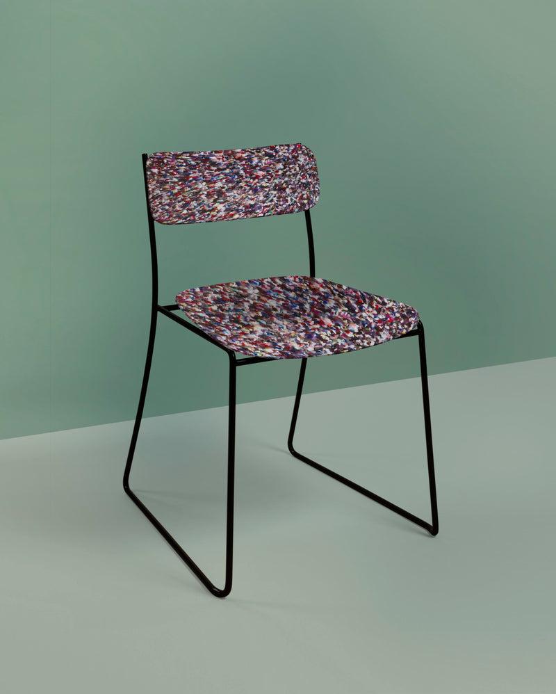 Chaise Sen en plastique recyclé — Noir & multicolore