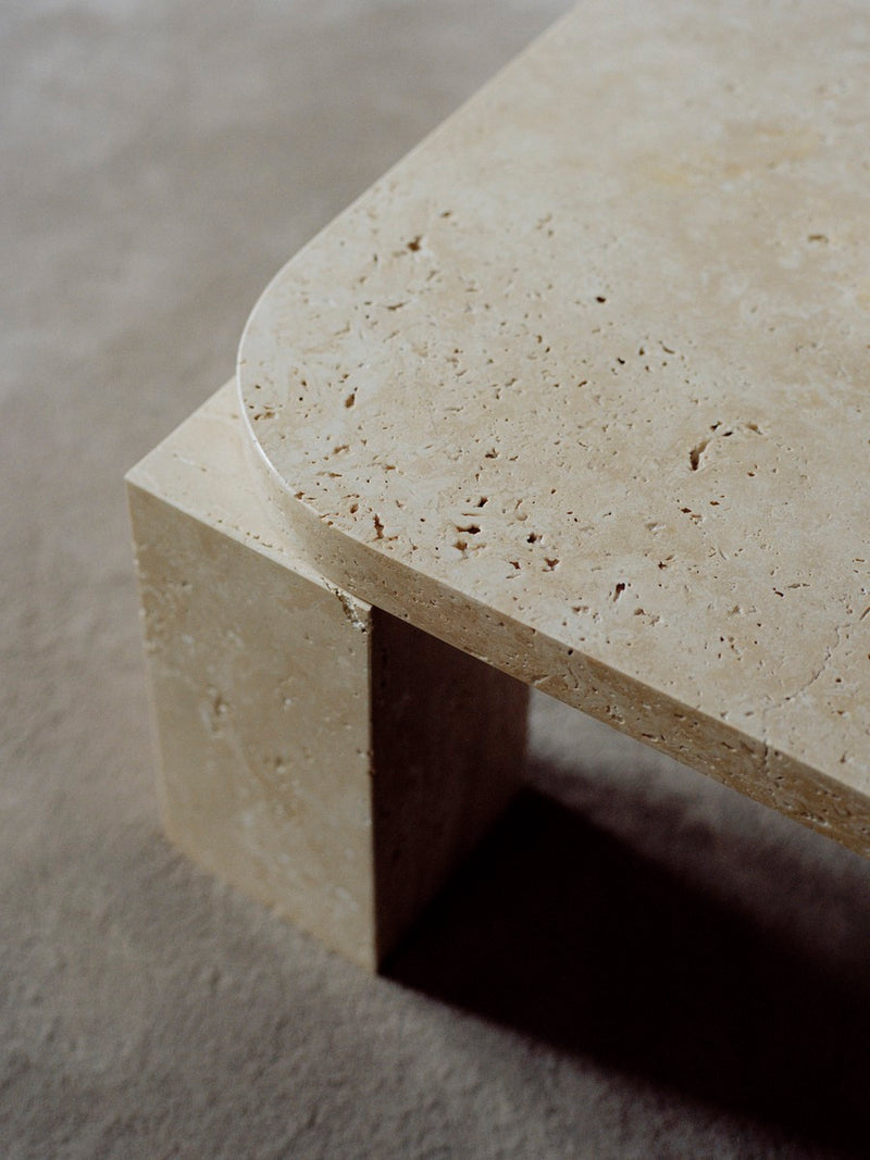 Table basse Atlas 60x60 — Unfilled Travertin