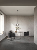 Table de diner Florence — Gris du Marais Marble w. Black Frame