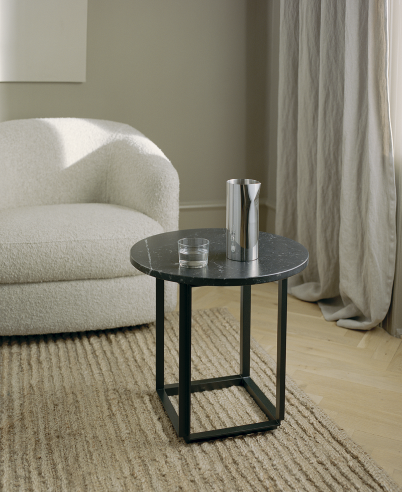 Table d'appoint Florence — Black Marquina Marble w. Black Frame