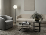Table d'appoint Florence — Gris du Marais Marble w. Black Frame