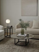 Table basse Florence — Gris du Marais Marble w. Black Frame