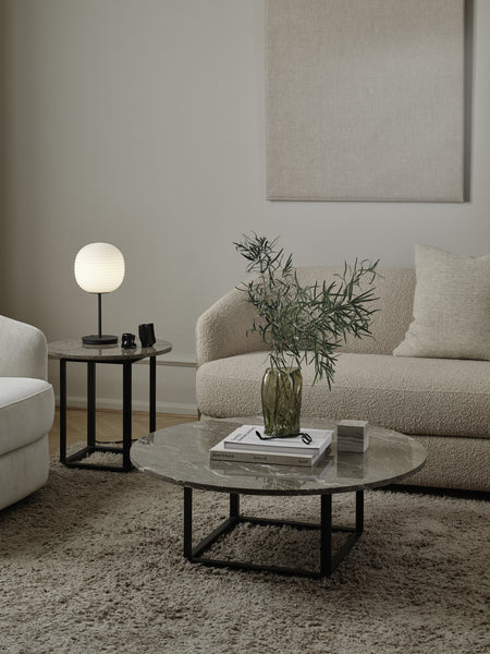 Table d'appoint Florence — Gris du Marais Marble w. Black Frame