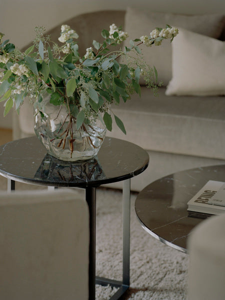 Table d'appoint Florence — Black Marquina Marble w. Black Frame