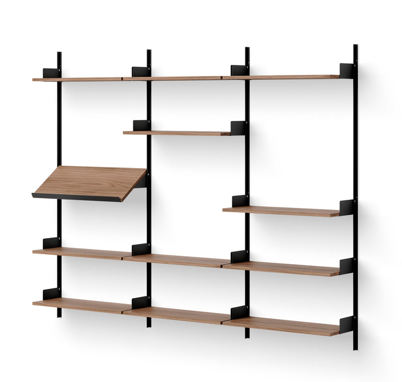 Etagère Display — Walnut / Black