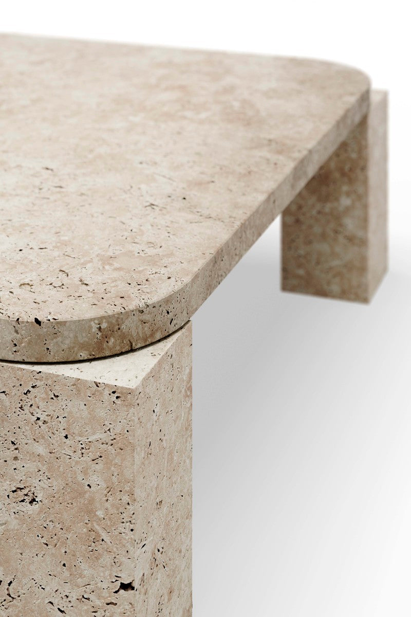 Table basse Atlas 60x60 — Unfilled Travertin
