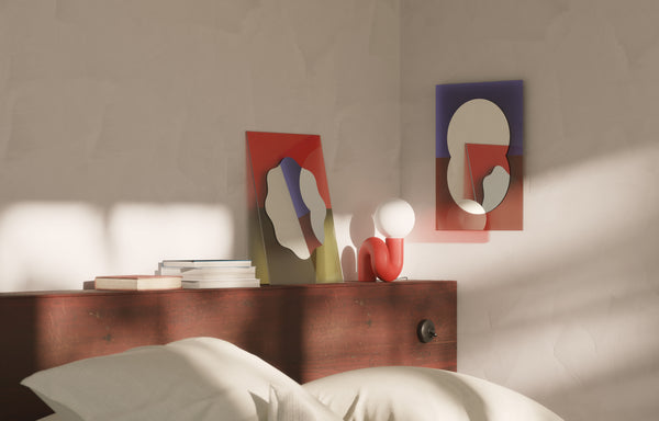 Miroir Wander Petit — Vermillon & Kaki