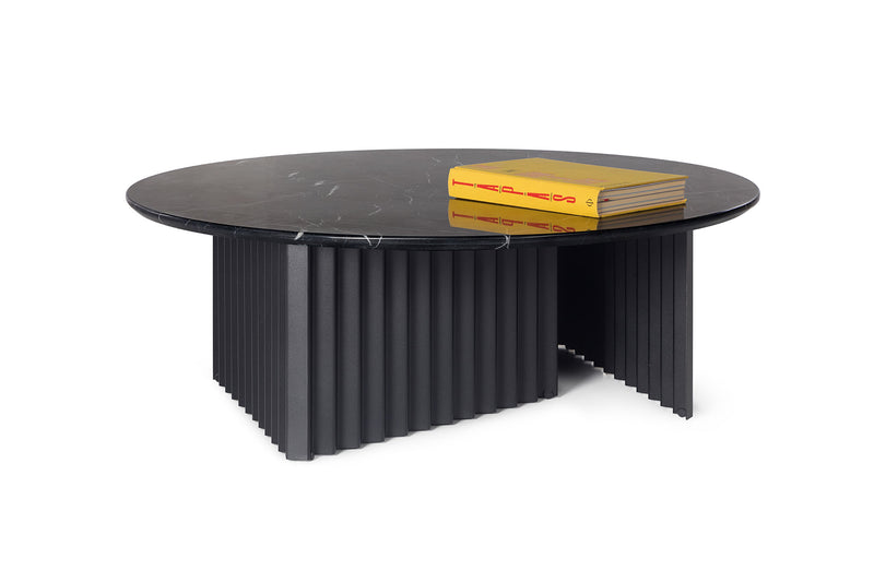 Table basse en marbre Plec — Ronde Noir