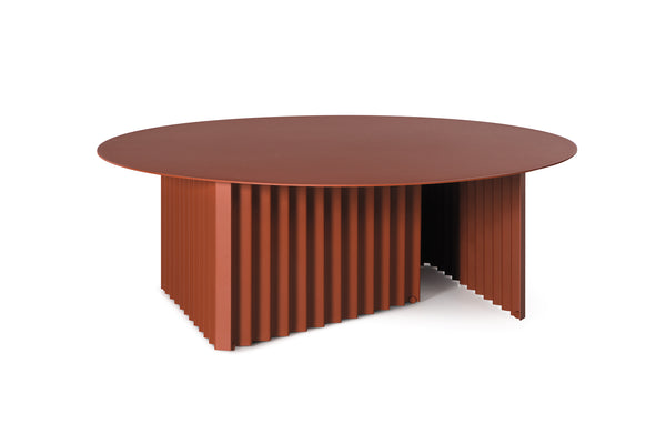 Table basse en acier Plec — Ronde Terracotta