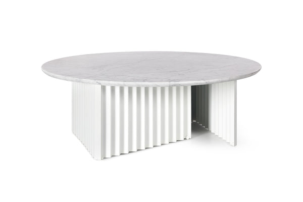 Table basse en marbre Plec — Ronde Blanc