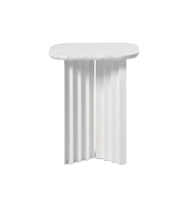 Table d'appoint en marbre Plec — Blanc