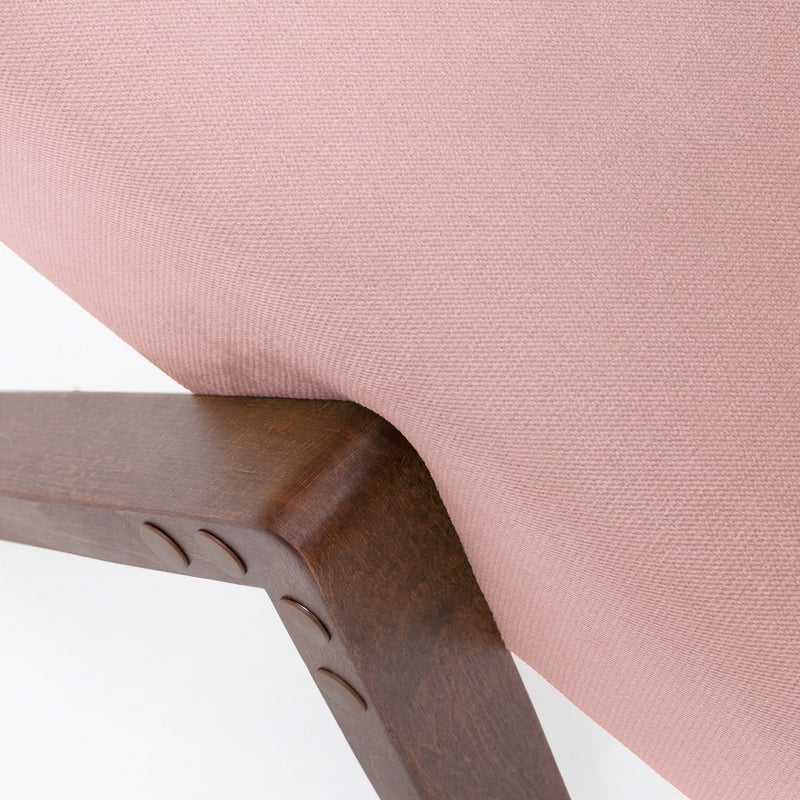Pouf Retrostar - Velvet Line — Walnut stain & Rosa