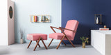 Pouf Retrostar - Velvet Line — Walnut stain & Rosa