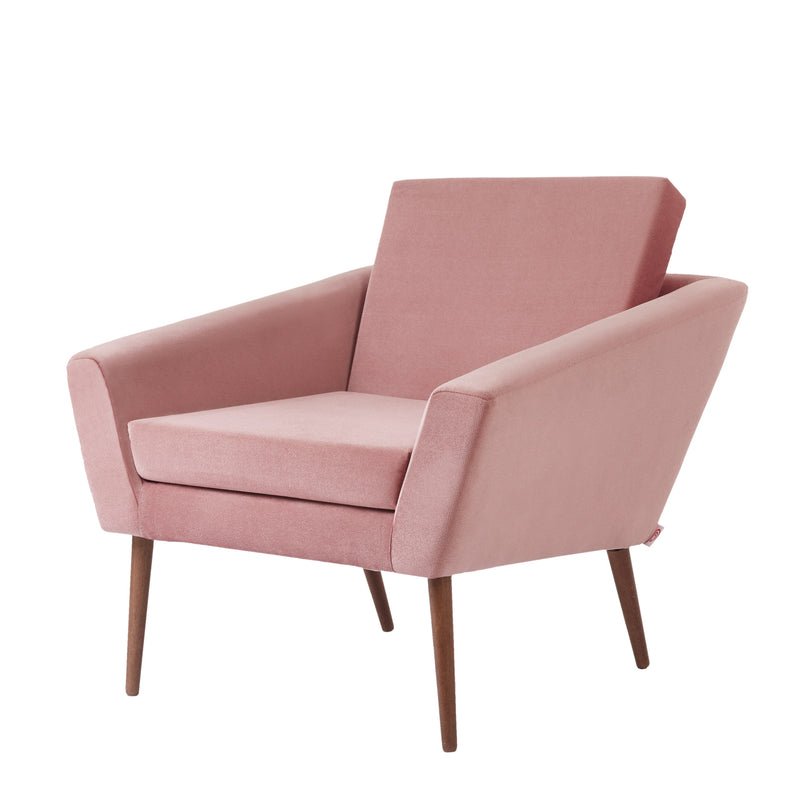 Fauteuil Supernova - Velvet Line — Walnut stain & Rosa