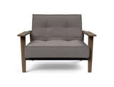 Fauteuil Splitback Chêne foncé Frej — Gris