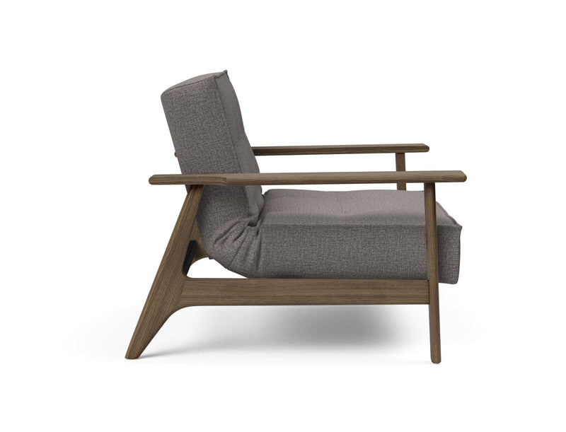 Fauteuil Splitback Chêne foncé Frej — Gris