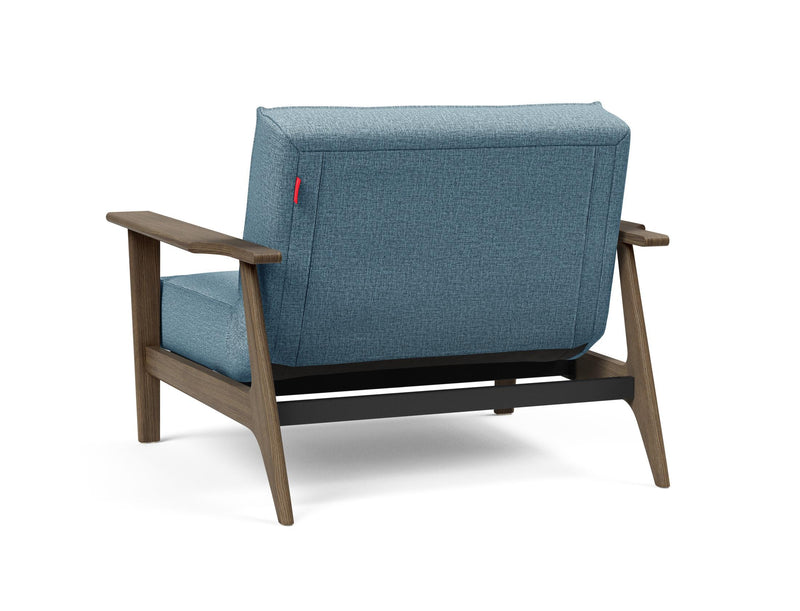Fauteuil SPLITBACK Frej smoked oak  — 525 Mixed Dance Light Blue