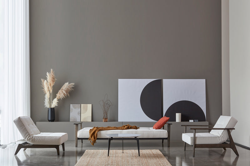 Fauteuil SPLITBACK Frej smoked oak — 531 Bouclé Off White