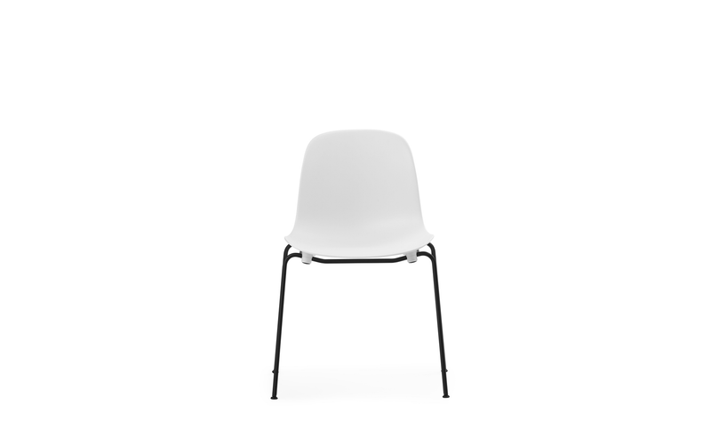 Chaise Form Stacking Black Steel — White