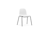 Chaise Form Stacking Black Steel — White