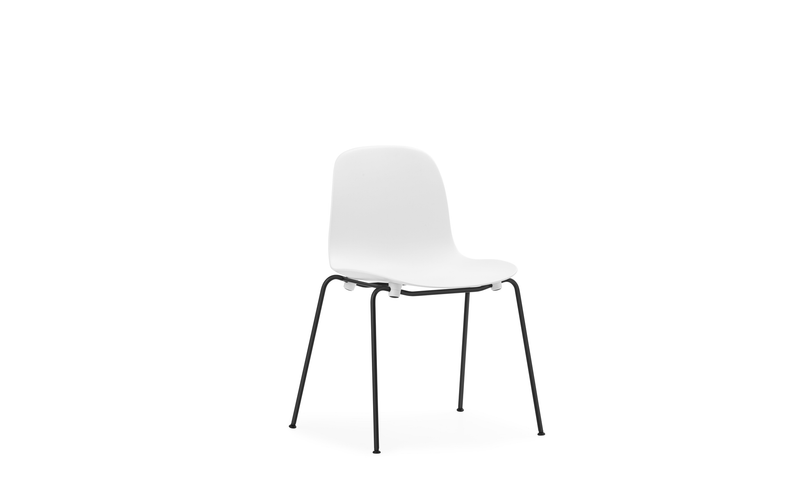 Chaise Form Stacking Black Steel — White