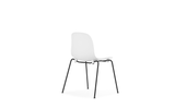 Chaise Form Stacking Black Steel — White