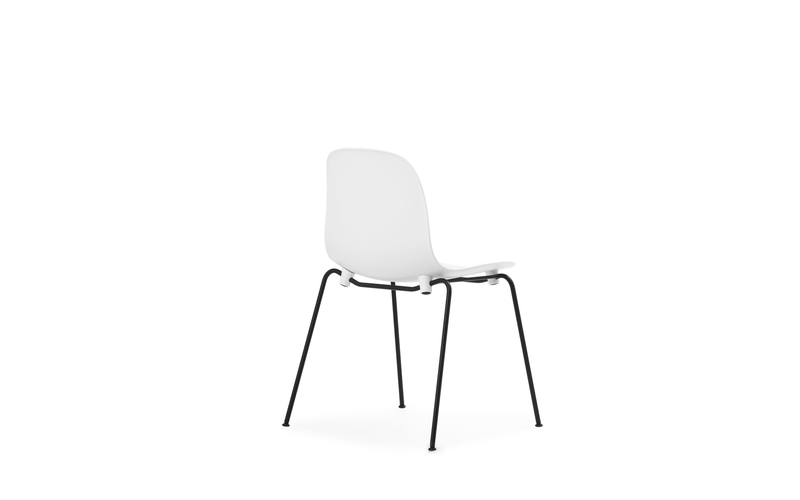 Chaise Form Stacking Black Steel — White