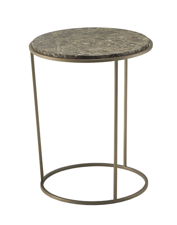 Table d'appoint Costance en marbre Emperador — Marron